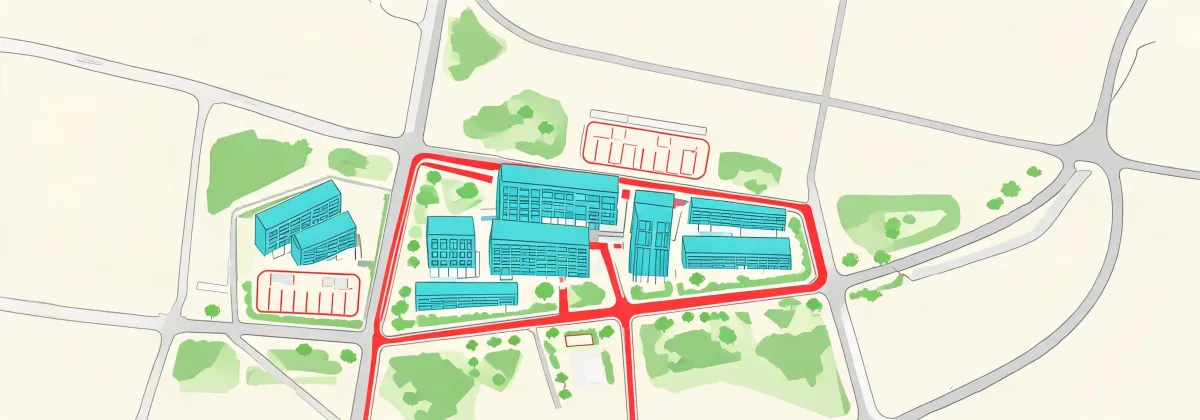 Map illustration of Vernon Hills campus area